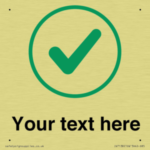 Custom plain background, green tick in circle sign